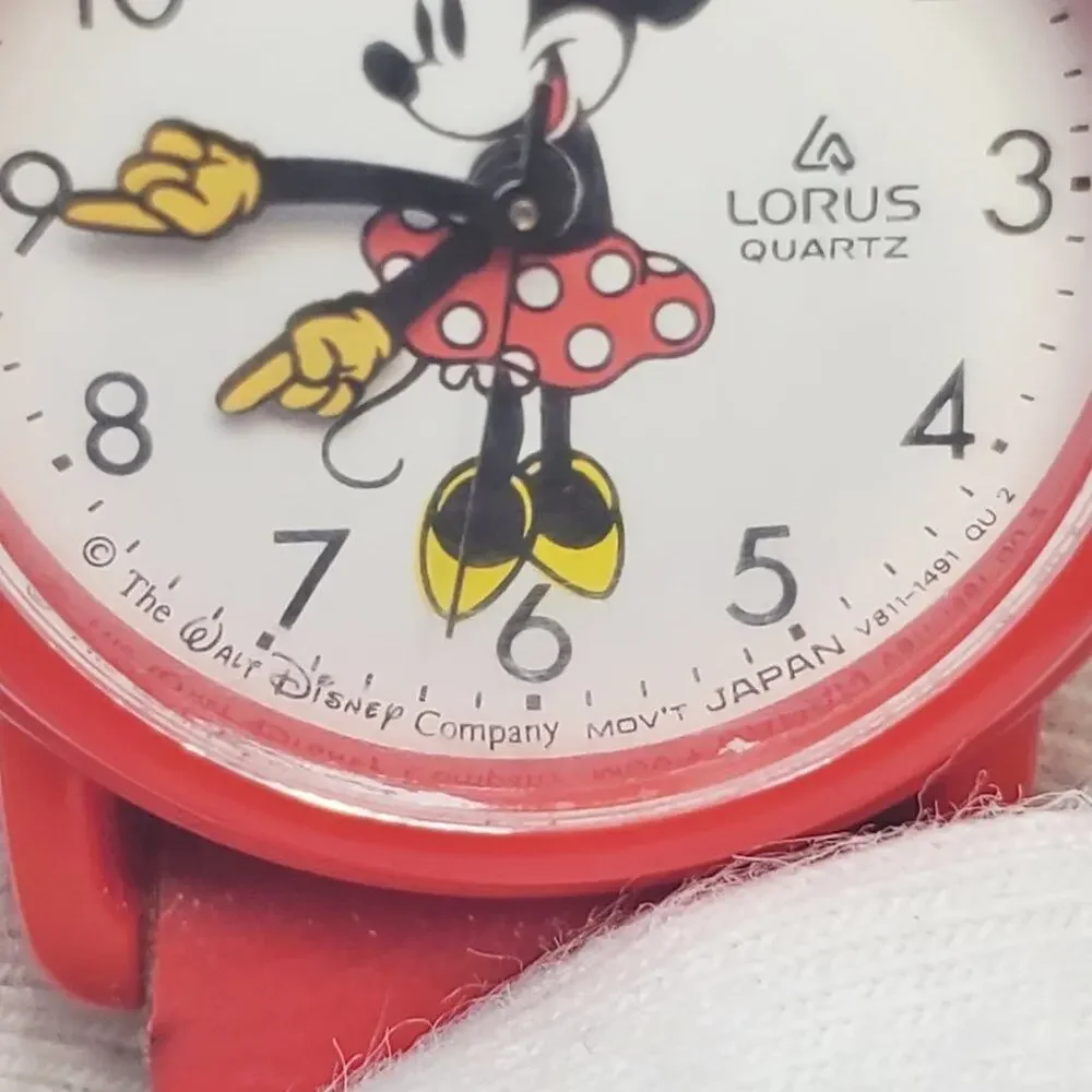 Vintage Disney X Lorus Minnie Mouse Red Plastic Watch